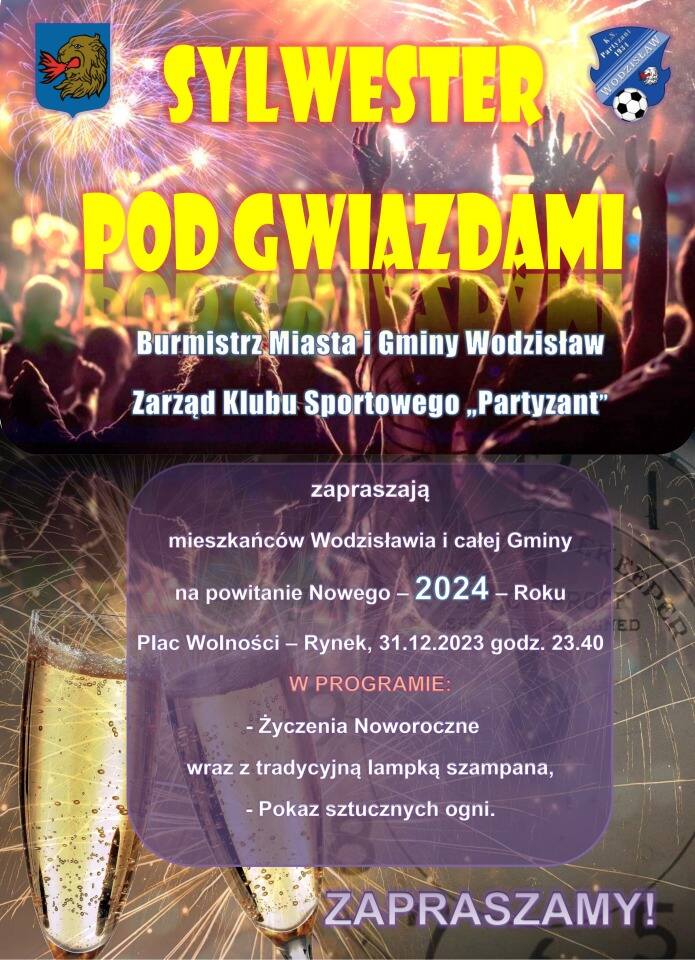 Wystrzałowy sylwester pod gwiazdami w Wodzisławiu. Mieszkańcy powitają Nowy Rok 2024 na rynku miejskim. Będą życzenia i fajerwerki