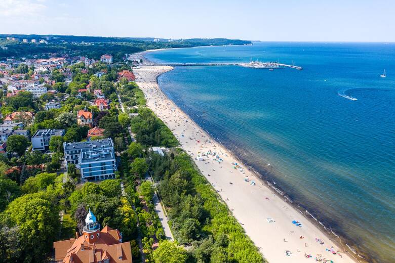 Widok na plażę nad Bałtykiem