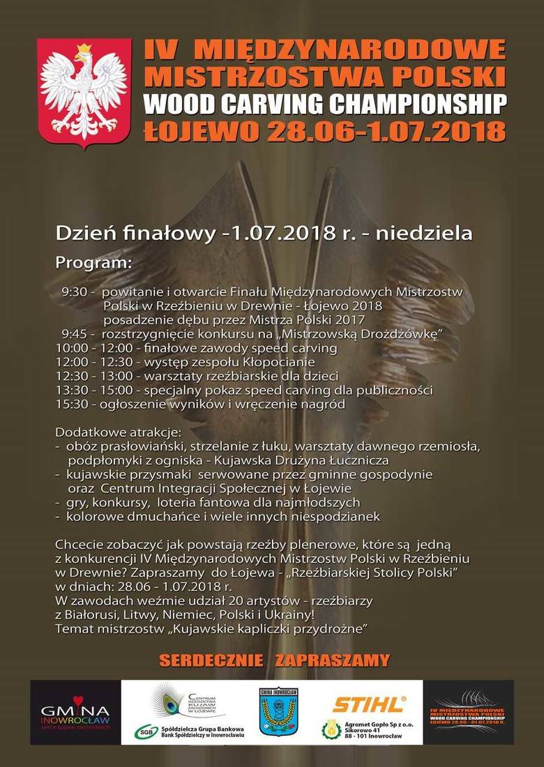 Już wkrótce w Łojewie Międzynarodowe Mistrzostwa Polski w Rzeźbieniu w Drewnie