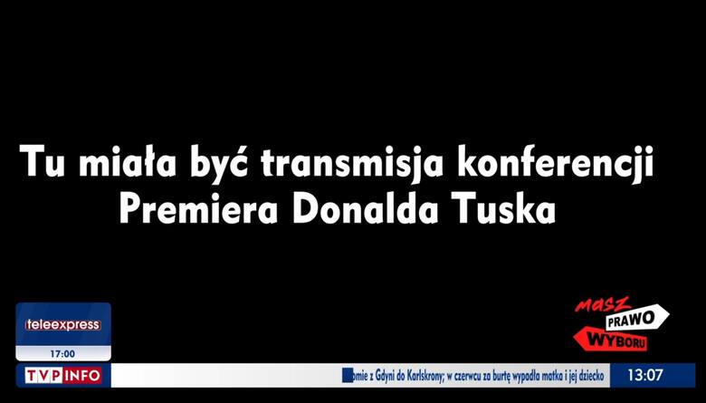 Dziennikarze Telewizji Polskiej nie zostali wpuszczeni na konferencję premiera Donalda Tuska.