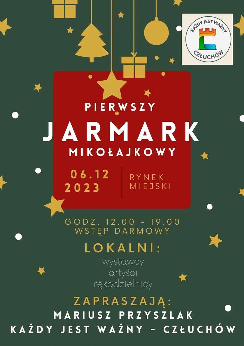Pierwszy Jarmark Mikołajkowy w Człuchowie już niebawem - będzie okazja do zaopatrzenia się w produkty od lokalnych wystawców