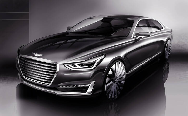 Hyundai zaprezentował pierwszy szkic modelu stworzonego w ramach nowej, luksusowej marki Genesis / Fot. Hyundai