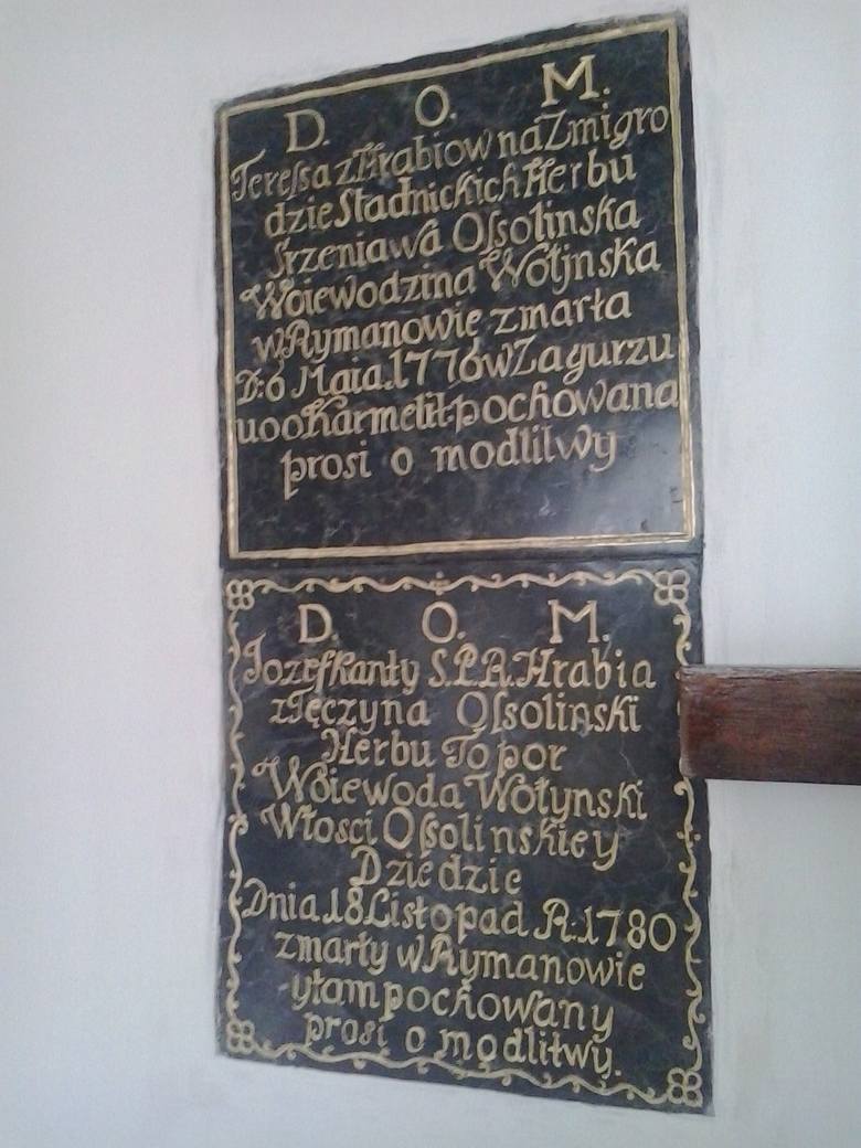Konserwatorzy odrestaurowali także tablice poświęcone Janowi Kantemu Ossolińskiemu i Teresie ze Stadnickich Ossolińskiej.