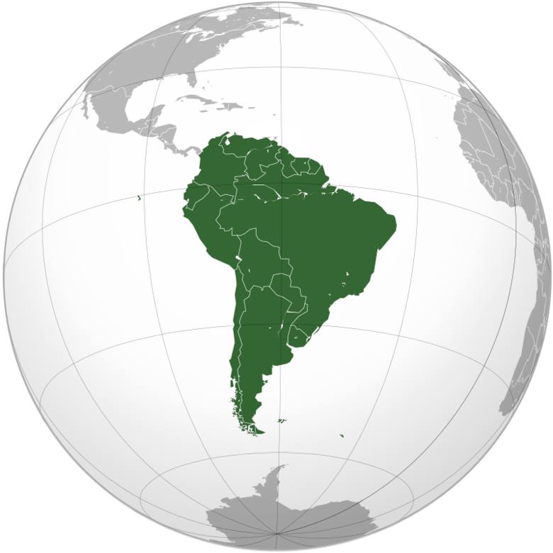 2. Ameryka Południowa. Powierzchnia: 17,8 mln km2