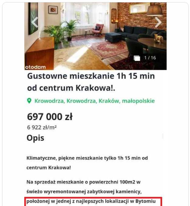 Hit internetu. Mieszkanie 100-metrowe w Krakowie za 697 tys. zł, ale jest haczyk...