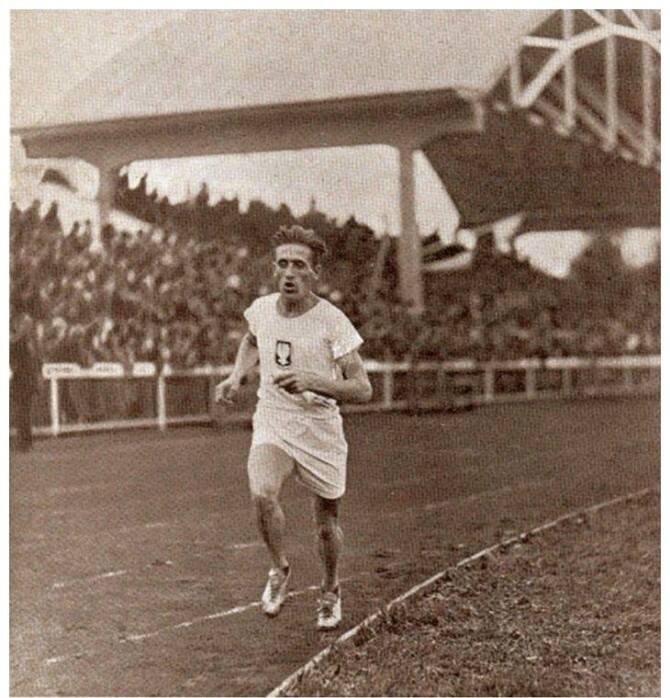 W meczu Polska - Czechosłowacja Alfred Freyer zwyciężył w biegu na 5 kilometrów.