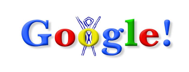Doodle Burning Man (30.09.1998) - pierwsze Google Doodle.