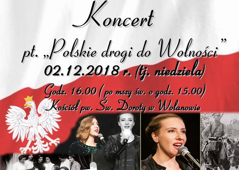 Koncert patriotyczny w Wolanowie. W niedzielę usłyszymy „Polskie drogi do wolności”