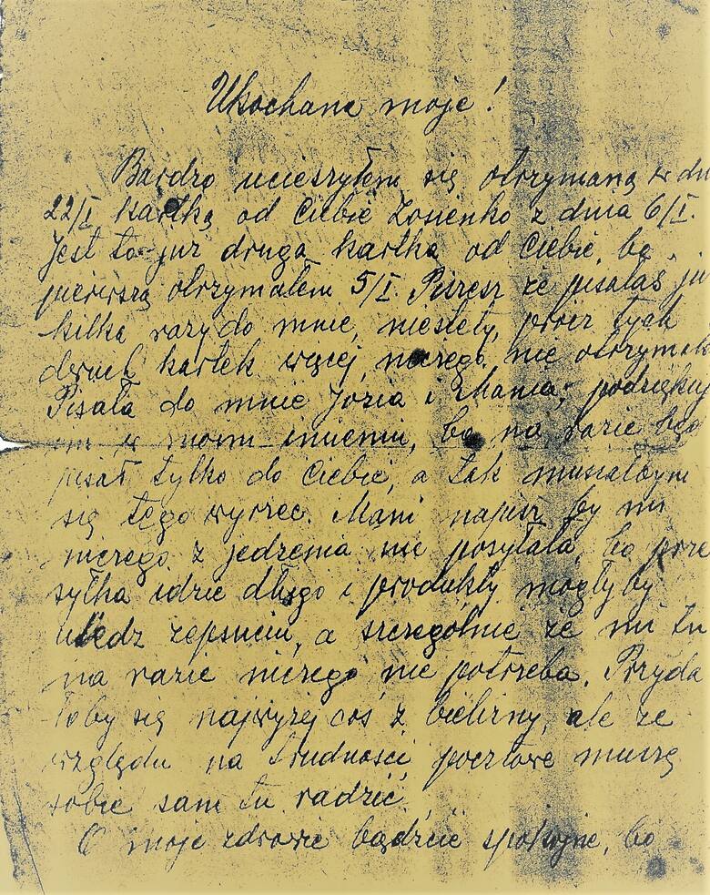 List Stanisława Rychlickiego ze Starobielska, pisany do ukochanej żony Zofii