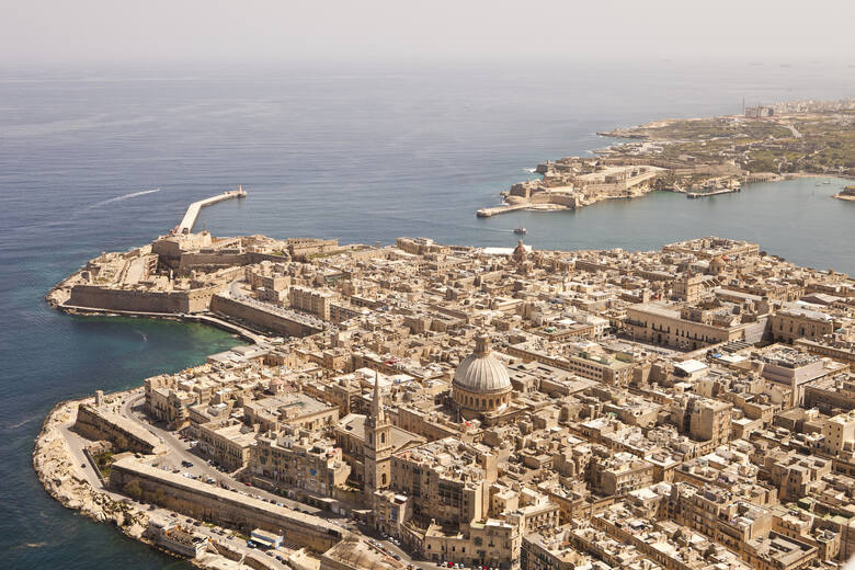 Valletta na Malcie z lotu ptaka