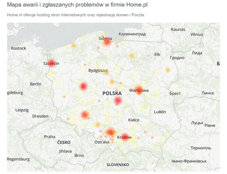 Problemy z usługami online wystąpiły w całej Polsce.