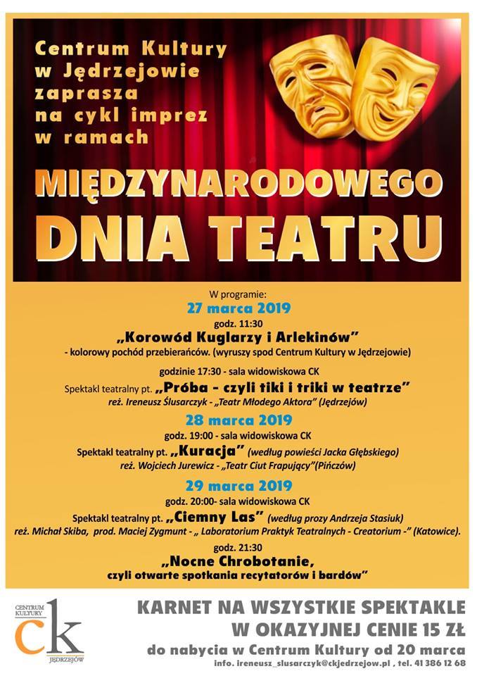 Międzynarodowy Dzień Teatru w Jędrzejowie. Niezwykły korowód przejdzie przez Jędrzejów! 
