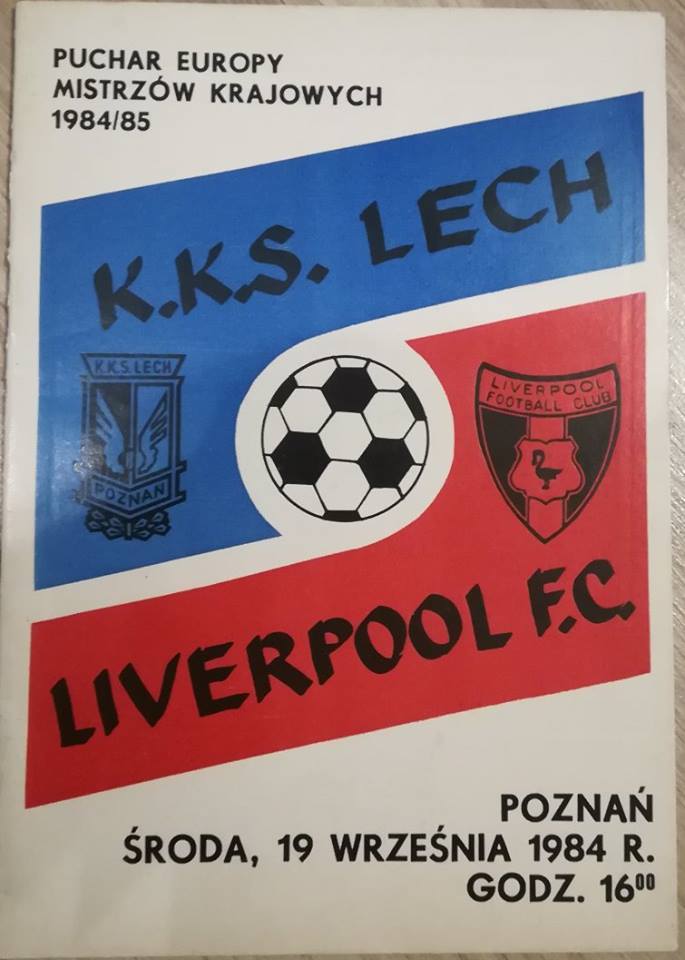 Program meczowy Lech - Liverpool z 1984 roku