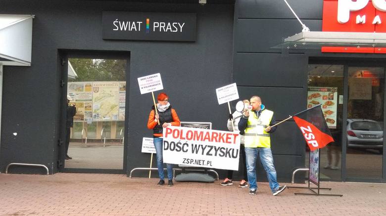 Protest w Przysieku. Byli pracownicy Polomarketu znów wyszli na ulicę 