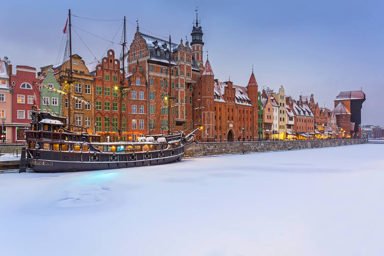 Widok na Gdańsk zimą