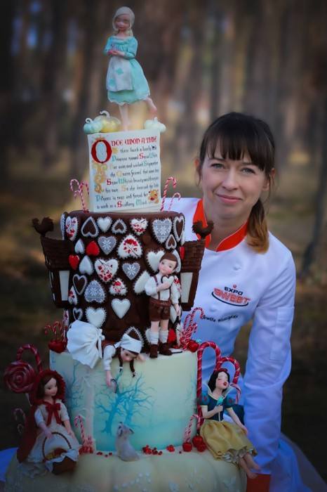 Tort, którym Jowita Woszczyńska zdobyła Mistrzostwo Polski w Dekorowaniu Tortów na Expo Sweet 2019 r.