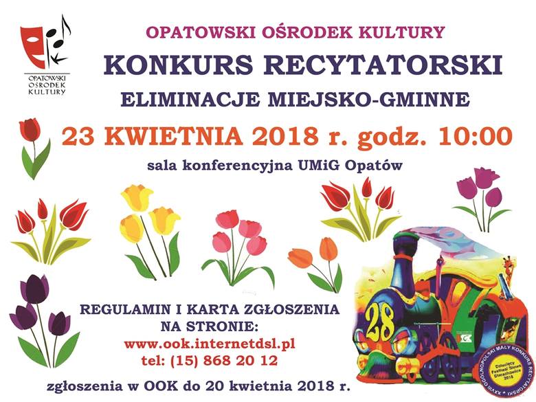 Opatowski Ośrodek Kultury zaprasza do udziału w konkursie recytatorskim
