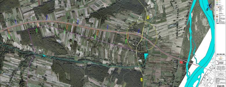 Dalszy przebieg trasy po śladzie istniejącej DK12 w gminie Puławy - do mostu na Wiśle.