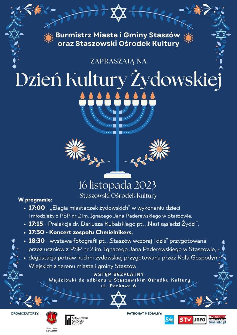Dzień Kultury Żydowskiej w Staszowie. Będzie koncert zespołu Chmielnikers i wystawa