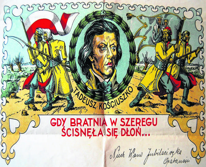 Telegram z Kościuszką przetrwał II wojnę i w 1947 r. przesłano na nim gratulacje z okazji złotych godów dla Ksawery i Antoniego Dejewskich