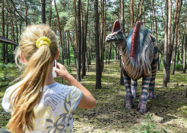 Wizyta w dinoparku to okazja, by spełnić marzenie o zobaczeniu dinozaura - wiek marzących nie ma znaczenia!