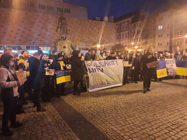 Wiec solidarności z Ukrainą w Gorzowie Wlkp.