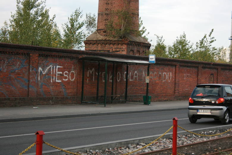 Jedno z haseł na murze rzeźni wiosną 2012 roku