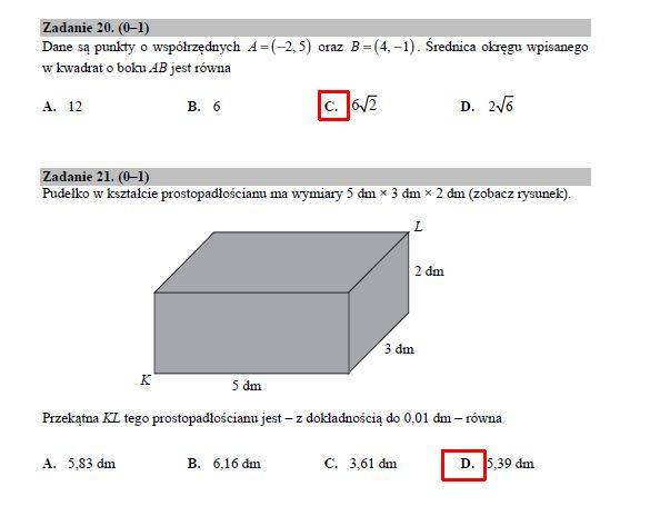 MATURA 2019 MATEMATYKA ODPOWIEDZI NOWA FORMUŁA. Matura z matematyki - poziom podstawowy 7.05 ...