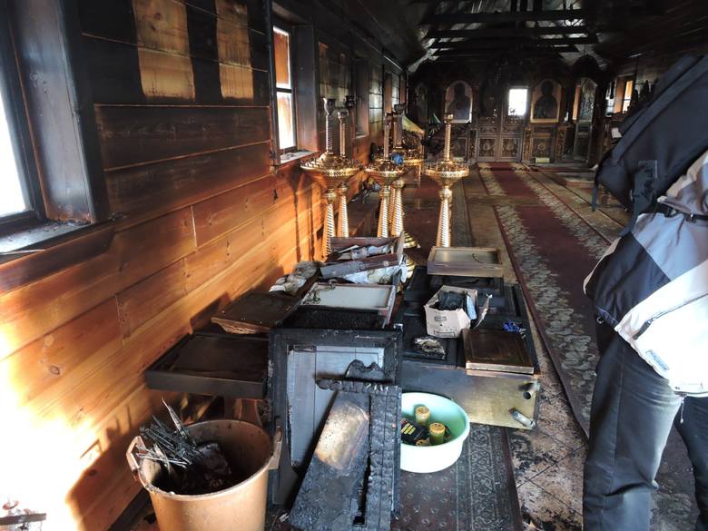 Pożar cerkwi w skicie w Odrynkach spowodował olbrzymie straty