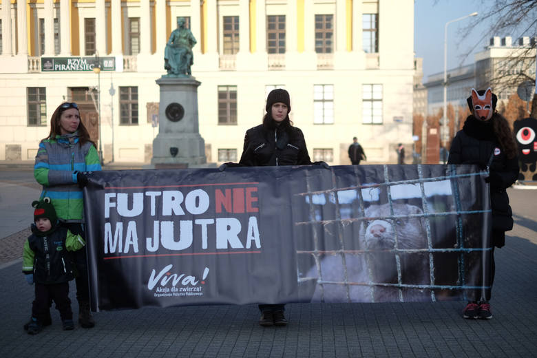 Protest "Nie dla futer" w Poznaniu