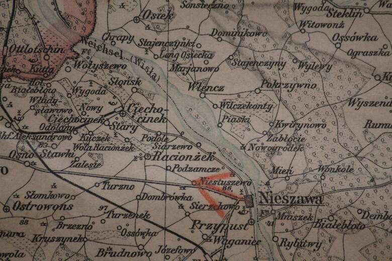 Rejon Nieszawy i Ciechocinka na mapie z 1902 roku