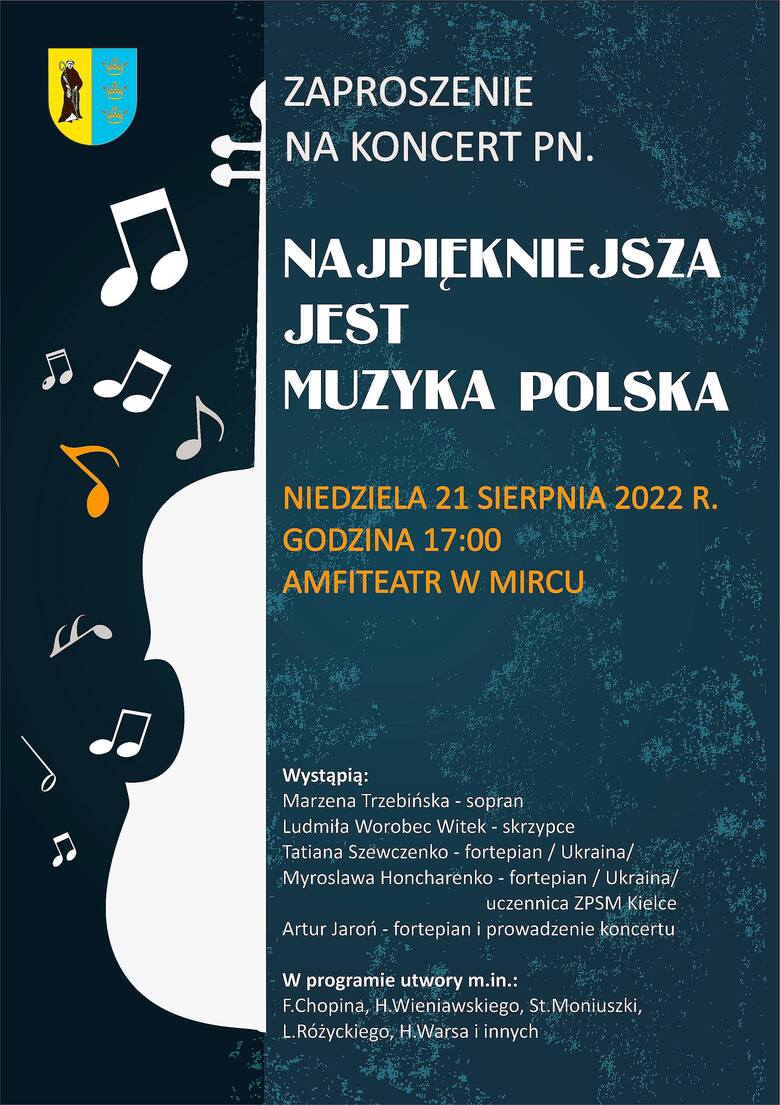 Plakat koncertu muzyki poważnej „Najpiękniejsza jest muzyka polska”