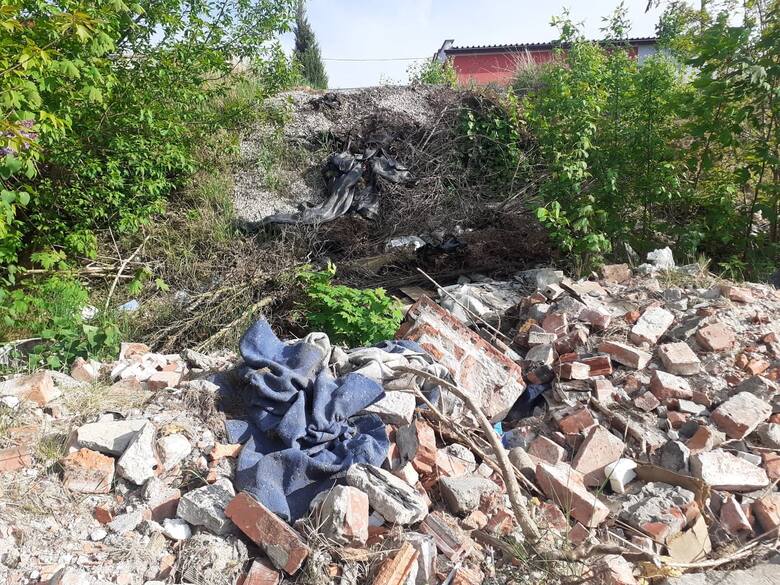 Takie dzikie wysypisko śmieci wyrosło przy ul. Chłopickiego w Toruniu, bardzo blisko starówki.