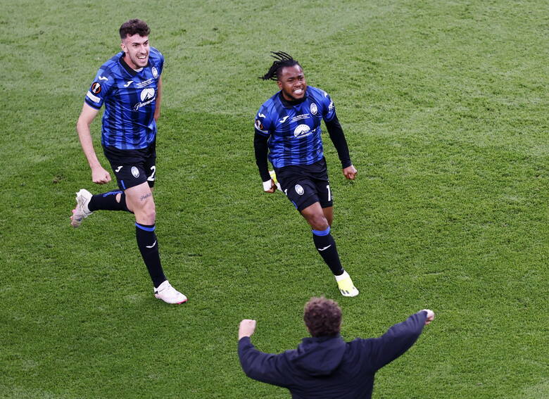 Ademola Lookman (Atalanta) celebrujący strzelenie gola w finale Ligi Europy.