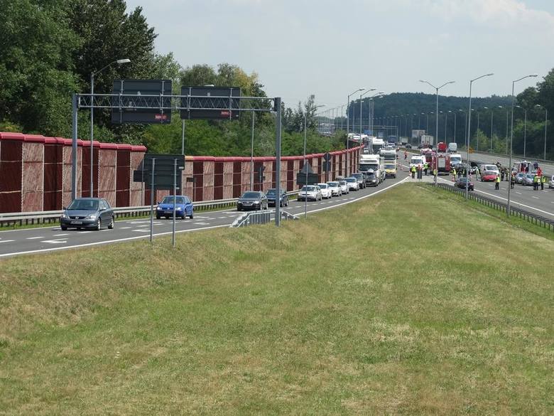 Karambol na autostradzie A4 w Rudzie Śląskiej