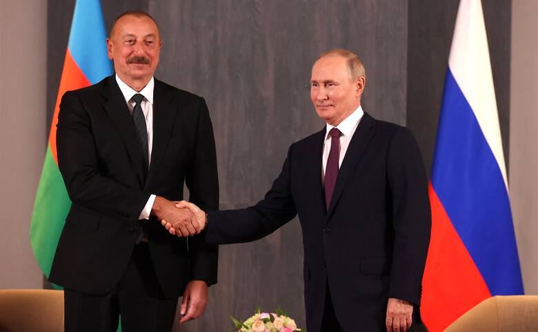 Putin i prezydent Azerbejdżanu Ilham Alijew