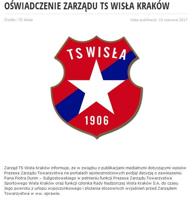 Chamski komentarz prezesa Wisły Kraków o Jarosławie Kaczyńskim. Klub zareagował błyskawicznie