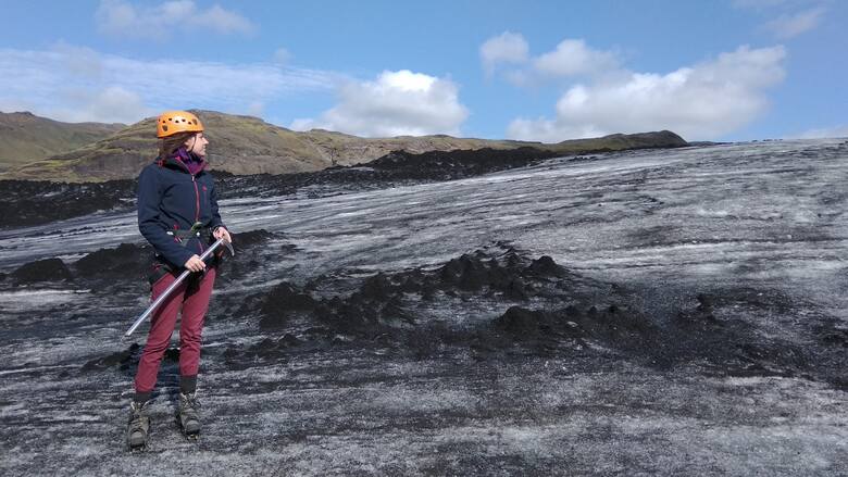 Beata Migas, absolwentka Akademii Górniczo-Hutniczej, zafascynowała się niezwykłą geologią wulkanicznej Islandii. Na zdjęciu lodowiec Mýrdalsjökull.