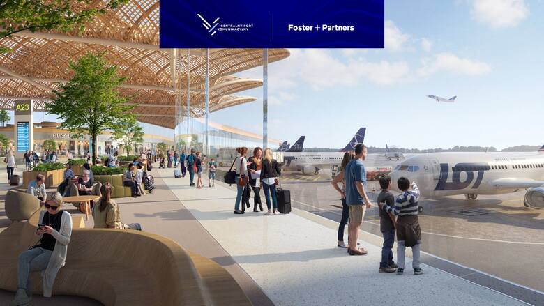 Wizualizacje ukazują terminal przesiadkowy i strefę obsługi pasażerów przyszłego CPK. Ta ma stać na najwyższym poziomie i stanowić priorytet architektów,