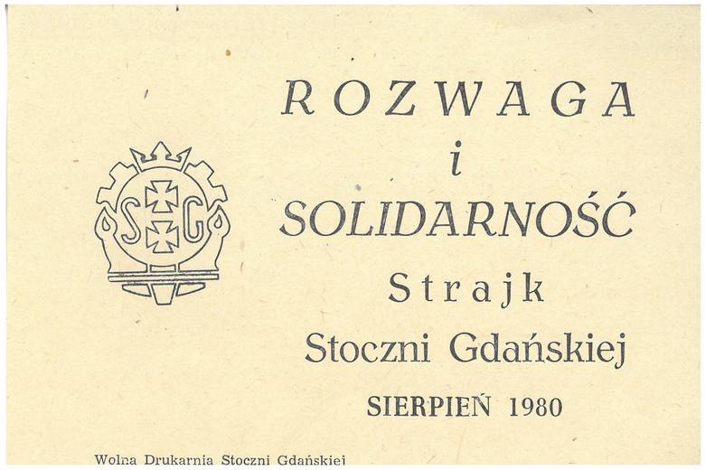 Ulotka ze strajku w Stoczni Gdańskiej, sierpień 1980 r. AIPN Wr, dar Edwarda Sobczaka