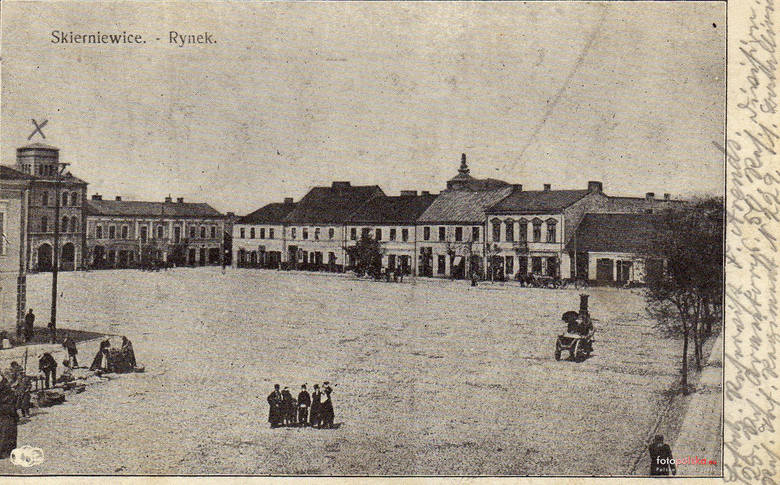 Lata 1900-1915 , Rynek, pocztówka z obiegu, datownik 1915