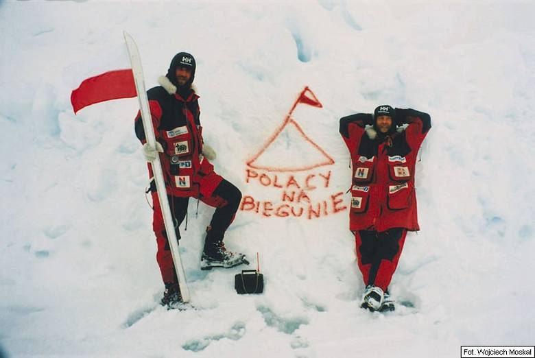 Marek Kamiński i Wojciech Moskal na biegunie północnym