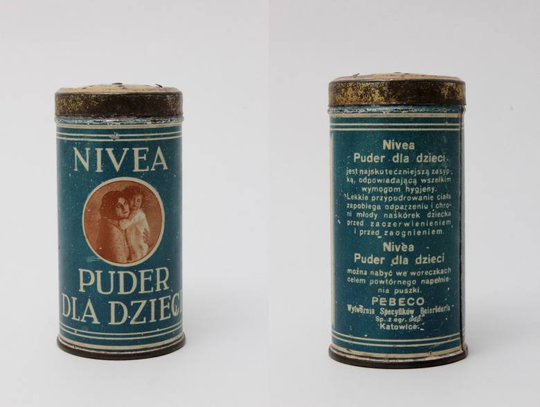 Puszka po pudrze dla dzieci firmy „Nivea”, 1925–1931.
