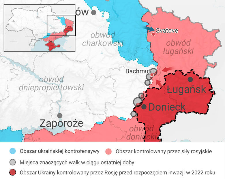 Mapa wojny na Ukrainie. Gdzie toczą się walki?