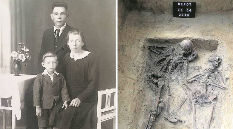 Józef, Augusta i 6-letni Roman Gumowscy zostali pochowani we wspólnej mogile w lesie w marcu 1945 roku