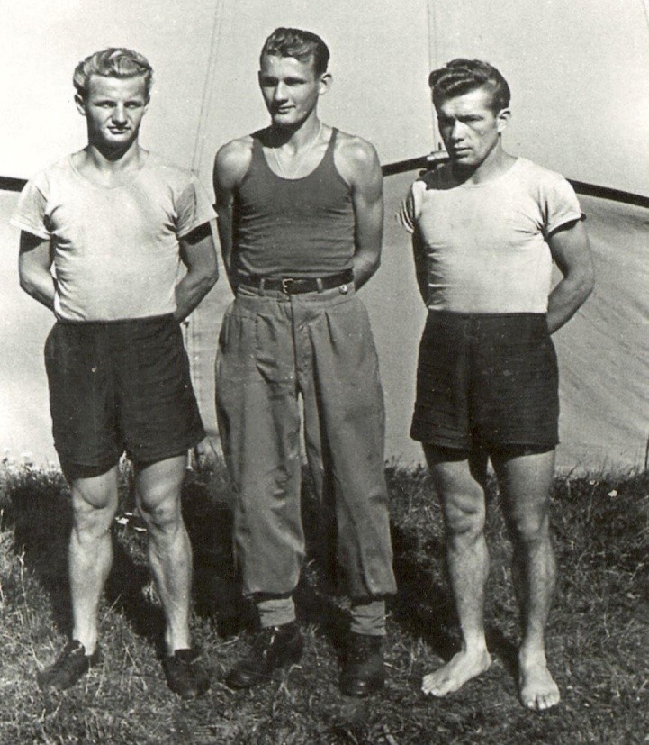 Rok 1953, od lewej: Leon Palemba, Maks Wanczura i Leon Czogała