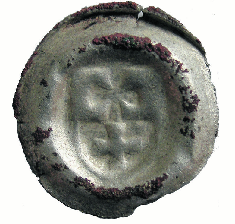 Halerz miasta Opawa, wybity za panowania Przemka I (1377-1433), księcia opawskiego
