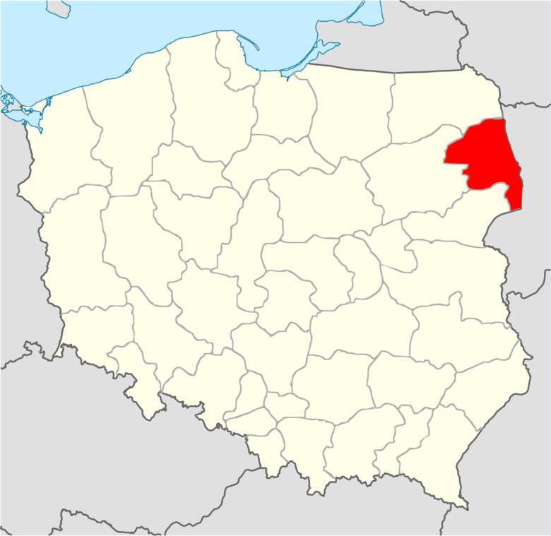 Archidiecezja Białostocka na mapie Polski