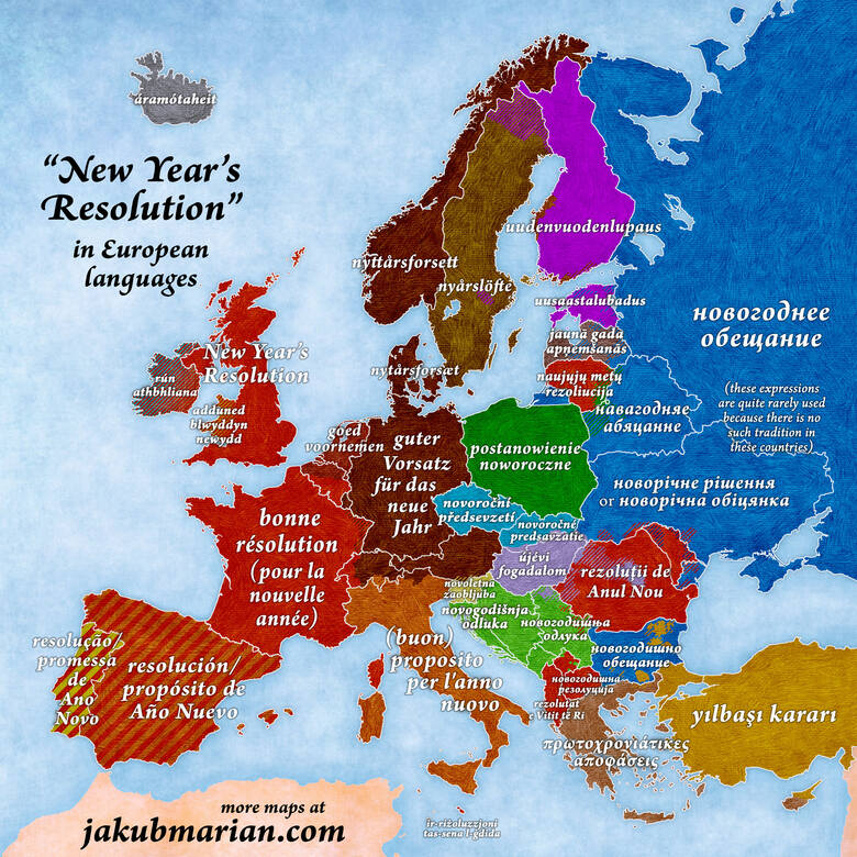 Jak brzmią postanowienia noworoczne w innych, europejskich językach?