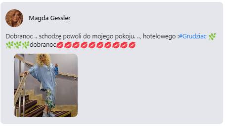 Magda Gessler wstawiła post z błędem w nazwie Grudziądza, ale kiedy uwagę na to zwrócili jej internauci, błąd poprawiła